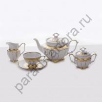 Чайный сервиз Bavarian Porcelain "Лента золотая матовая - 1" 15 предметов