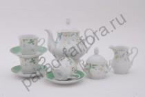 Чайный сервиз на 6 персон Мэри-Энн "Зеленые листья" 15 предметов 