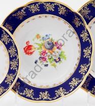 Набор тарелок Мэри-Энн "Кобальт Мелкие цветы" 23см суповых