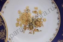 Набор тарелок Мэри-Энн "Кобальт Золотая роза" 23см суповых