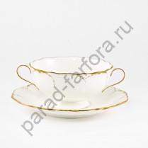 Чашка для супа с блюдцем Narumi "Белый с золотом" (1шт)