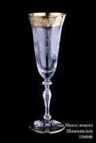 Бокал для шампанского Precious Cre Art (Пречиус Кре Арт) "San Marco" золото (6шт)