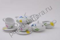 Чайный сервиз на 6 персон Тереза "Весенние цветы" 15 предметов